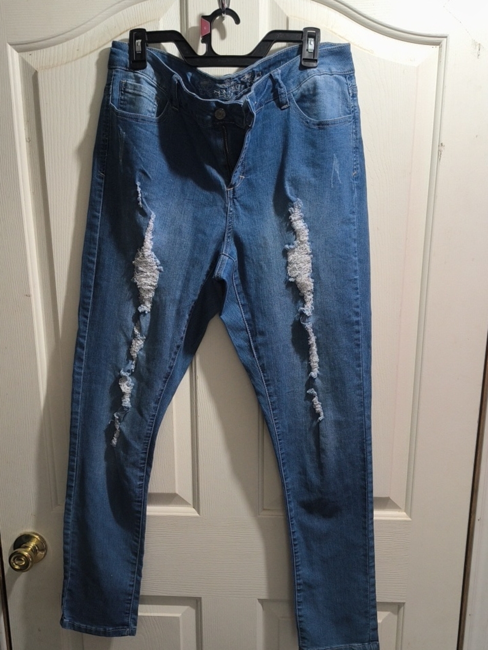 Wax Jean Light Blue Distressed Skinny Jeans